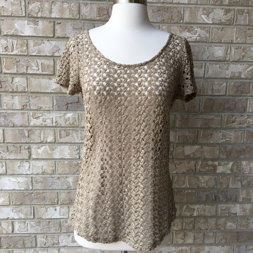 Banana Republic Crochet Short Sleeve Top